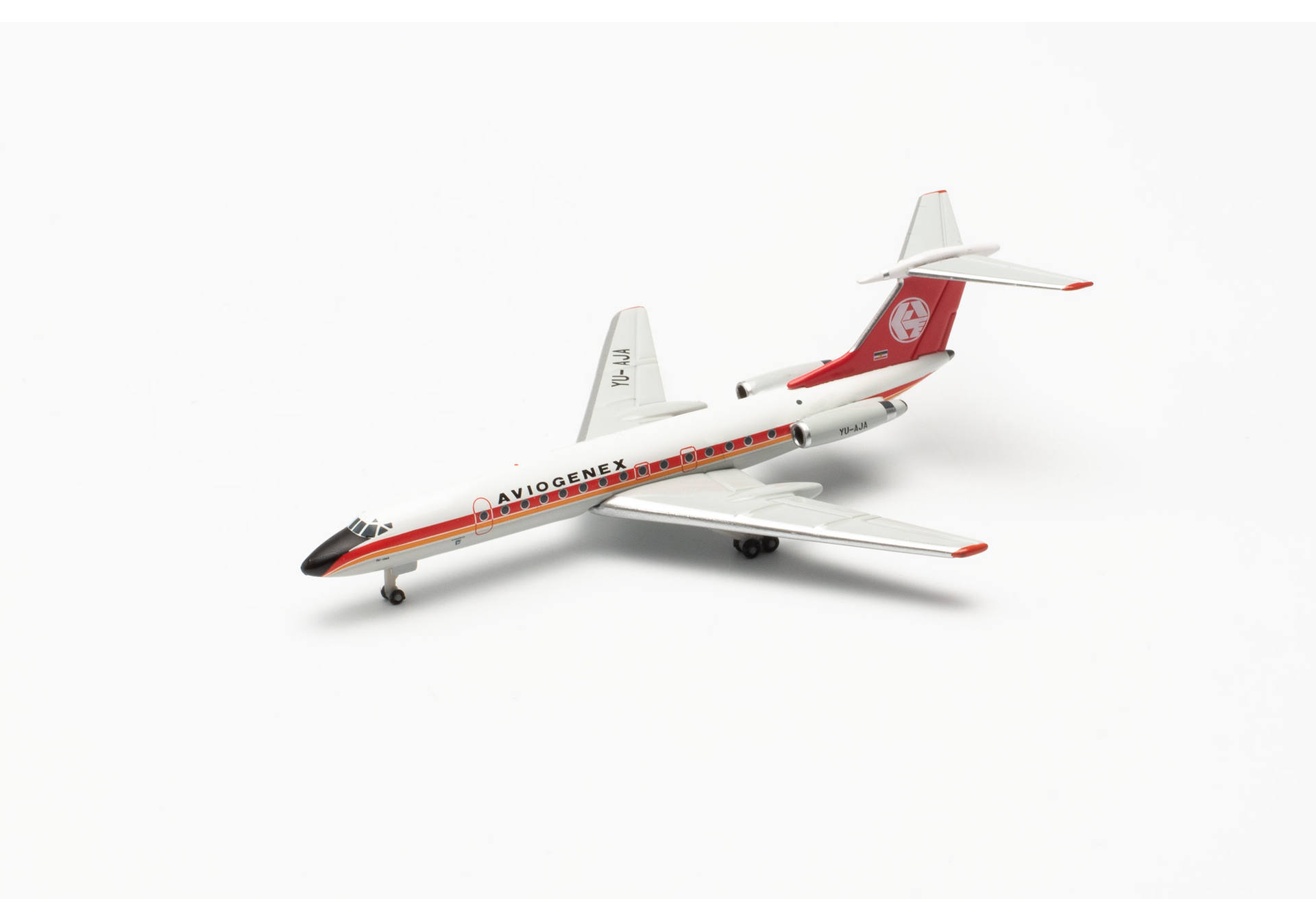 Herpa 537018 Aviogenex Tupolev TU-134A – YU-AJA “Titograd” 1:500