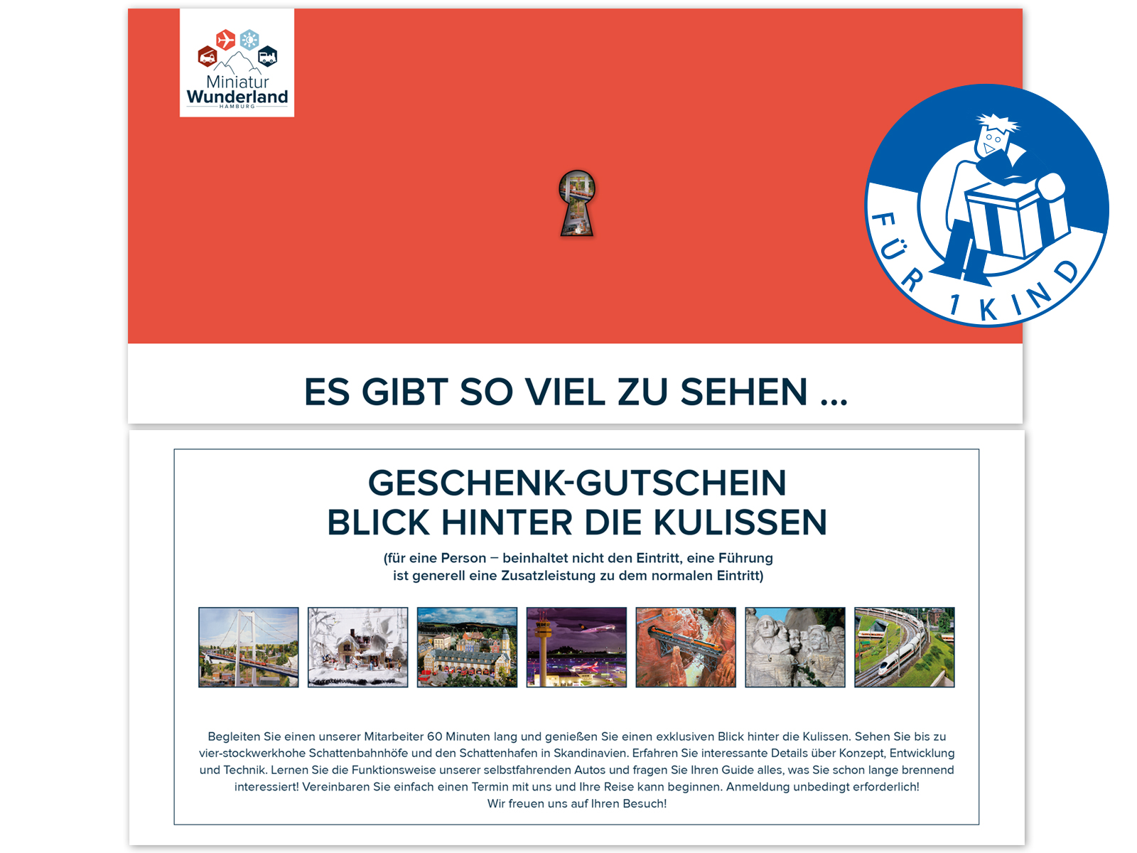 Gutschein - Führung hinter die Kulissen - Kinder bis 15 Jahre Gutschein - Führung hinter die Kulissen - Kinder bis 15 Jahre
