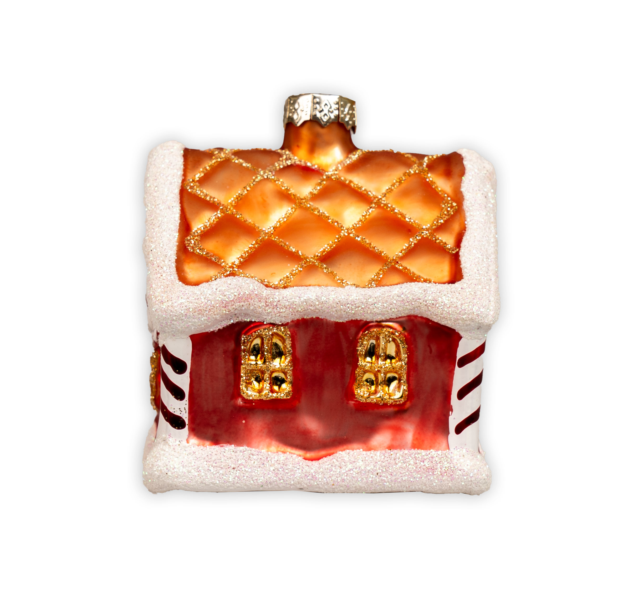 Weihnachtsbaumschmuck Haus rot/kupfer Weihnachtsbaumschmuck Haus rot/kupfer