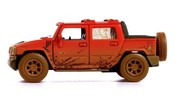 KINSMART 2005 Hummer H2 SUT Muddy - Red, Blue, Black, Yellow, model vehicle 1:40