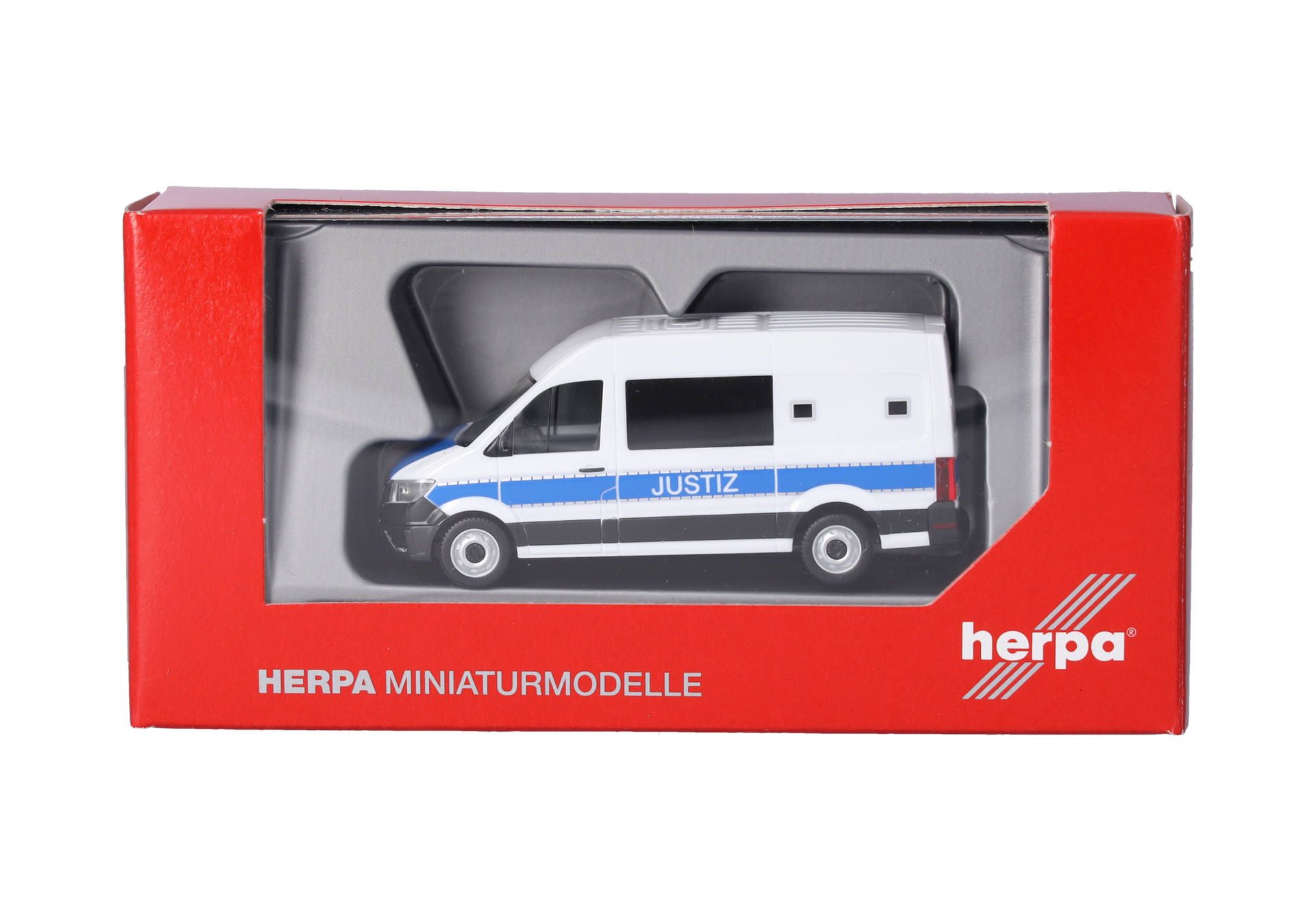 Herpa 98021 MAN TGE Kasten Hochdach Gefangenentransporter "Justiz" 1:87