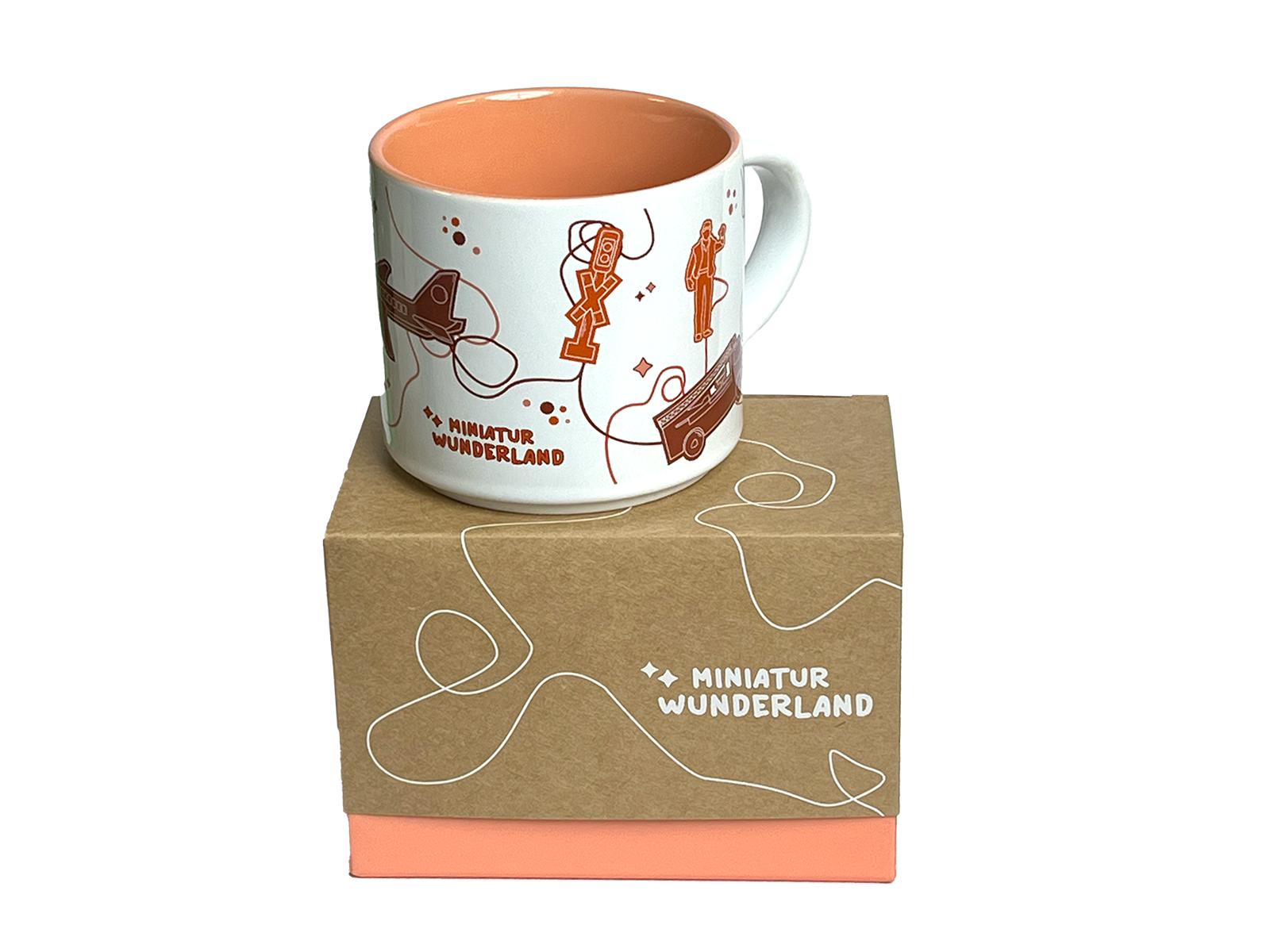 Becher  - Wunderland als Skizze, orange (Freunde)