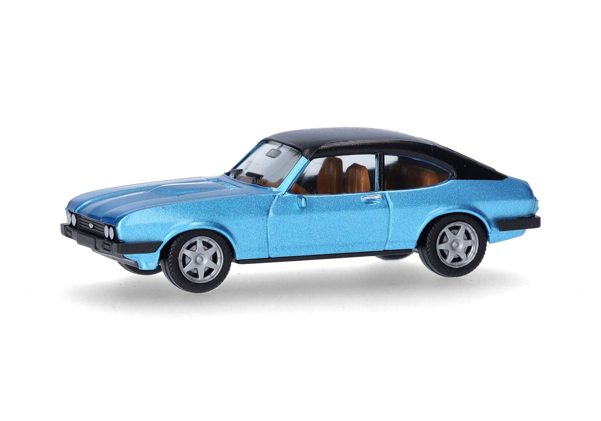 Herpa 430807-002  Ford Capri II mit Vinyldach, miamiblaumetallic 1:87