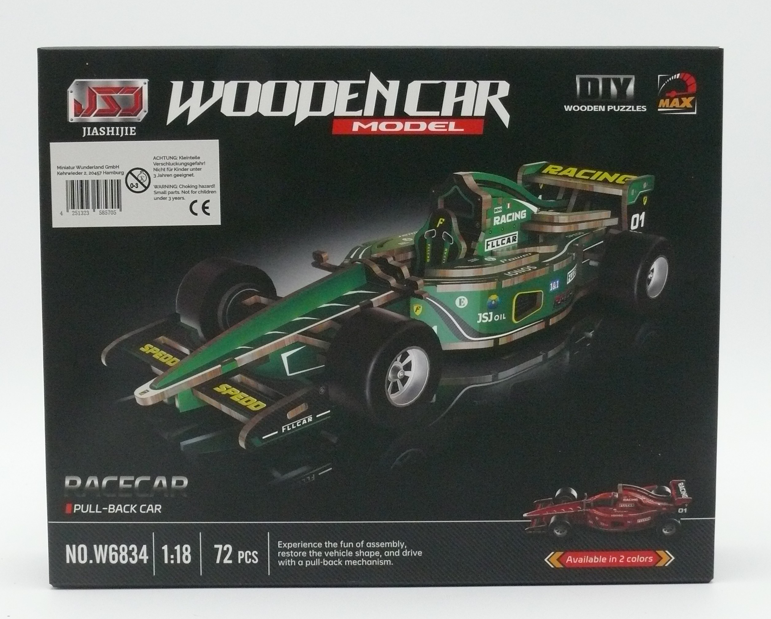Holzbausatz - Formel-Rennwagen 1:18