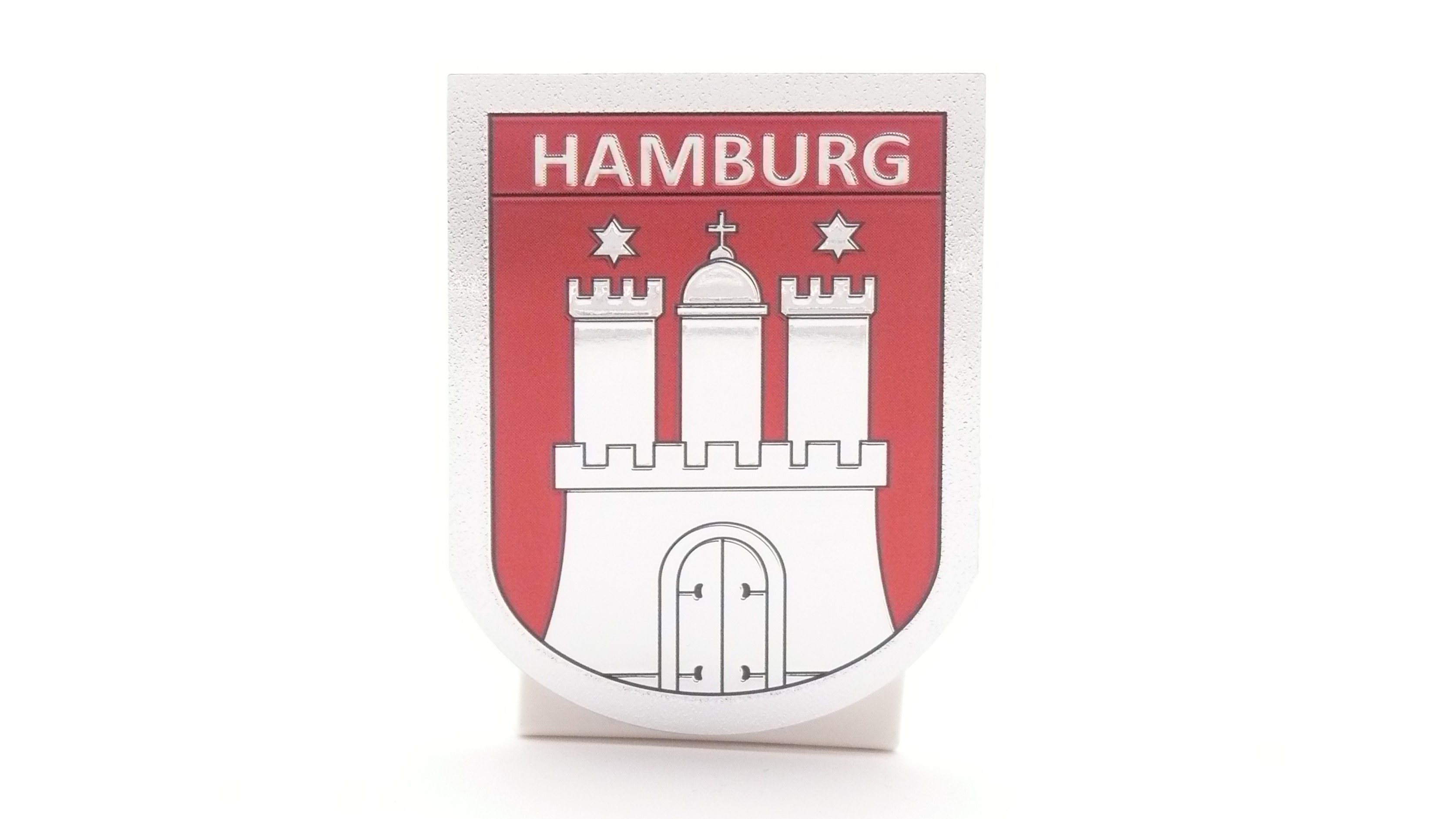 Aufkleber Hamburg Wappen (Relief und Metallic-Effekt)