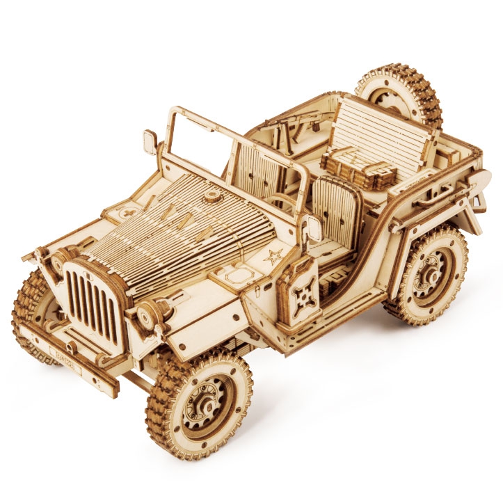 Holzbaussatz - ROKR Robotime - Jeep Army Field Car - MC701 Holzbaussatz - ROKR Robotime - Jeep Army Field Car - MC701