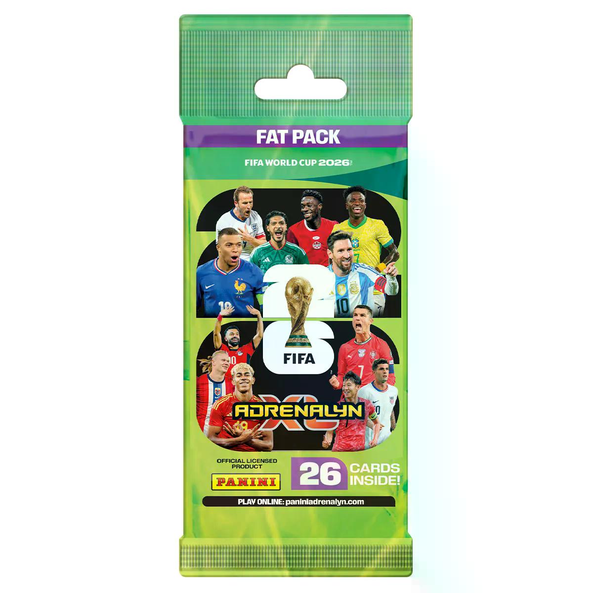 Panini WM 2026 Adrenalyn Fat Pack (24 Karten + 2 Legends)