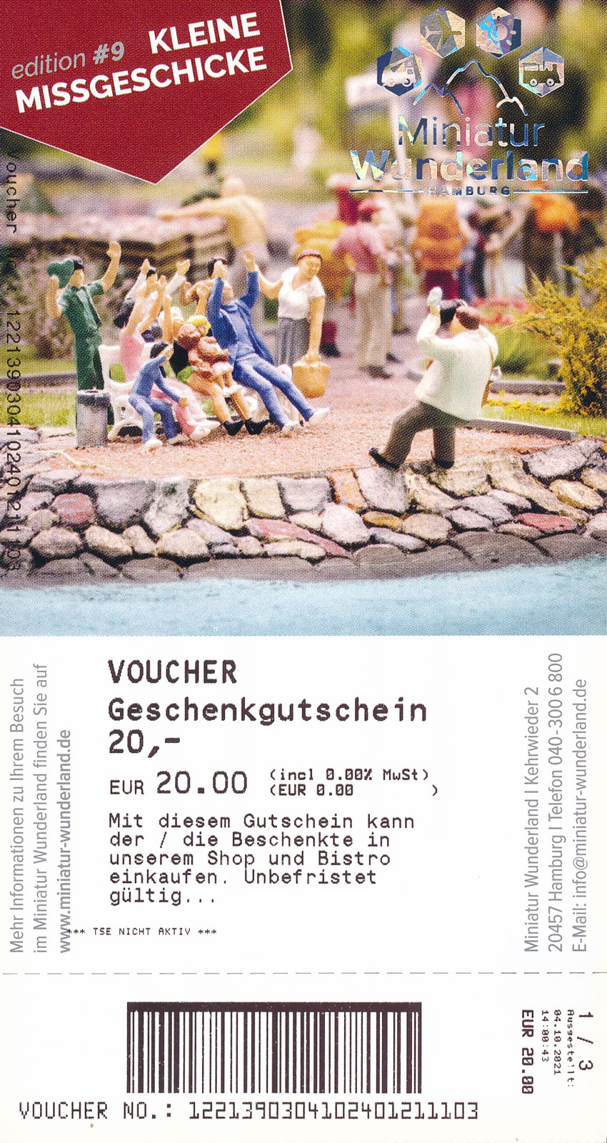 20 Euro Geschenkgutschein - Shop und Bistro 20 Euro Geschenkgutschein - Shop und Bistro
