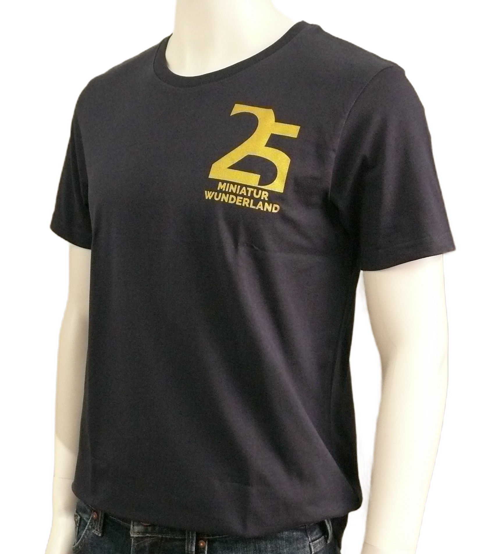 T-Shirt – 25 Years of Miniatur Wunderland – Small Anniversary Logo, Blue