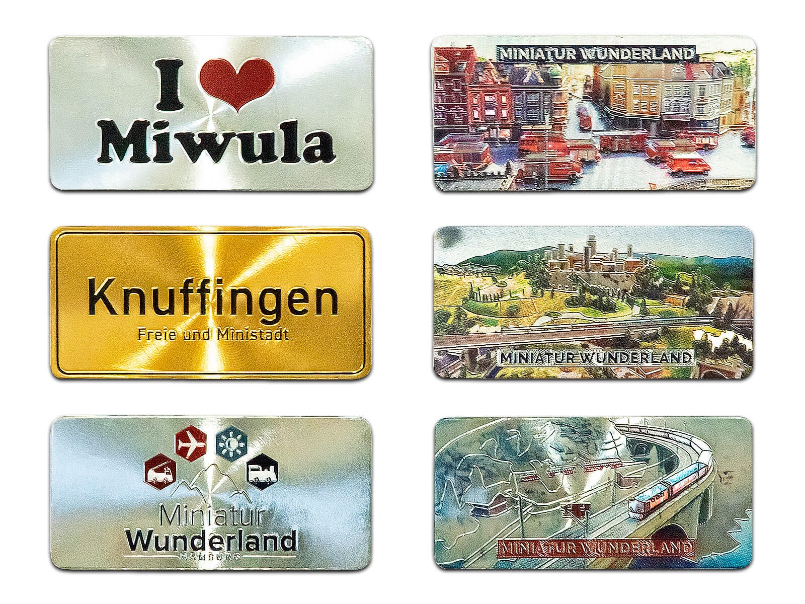 Miniatur Wunderland 6er Magnet-Set Miniatur Wunderland 6er Magnet-Set