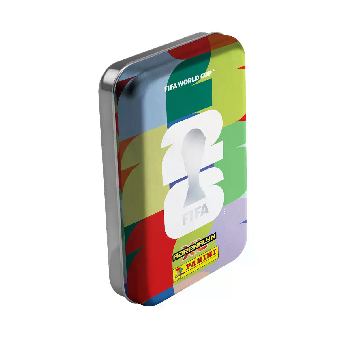 Panini WM 2026 Adrenalyn XL POCKET TIN (5 Packs + 4 Legends)