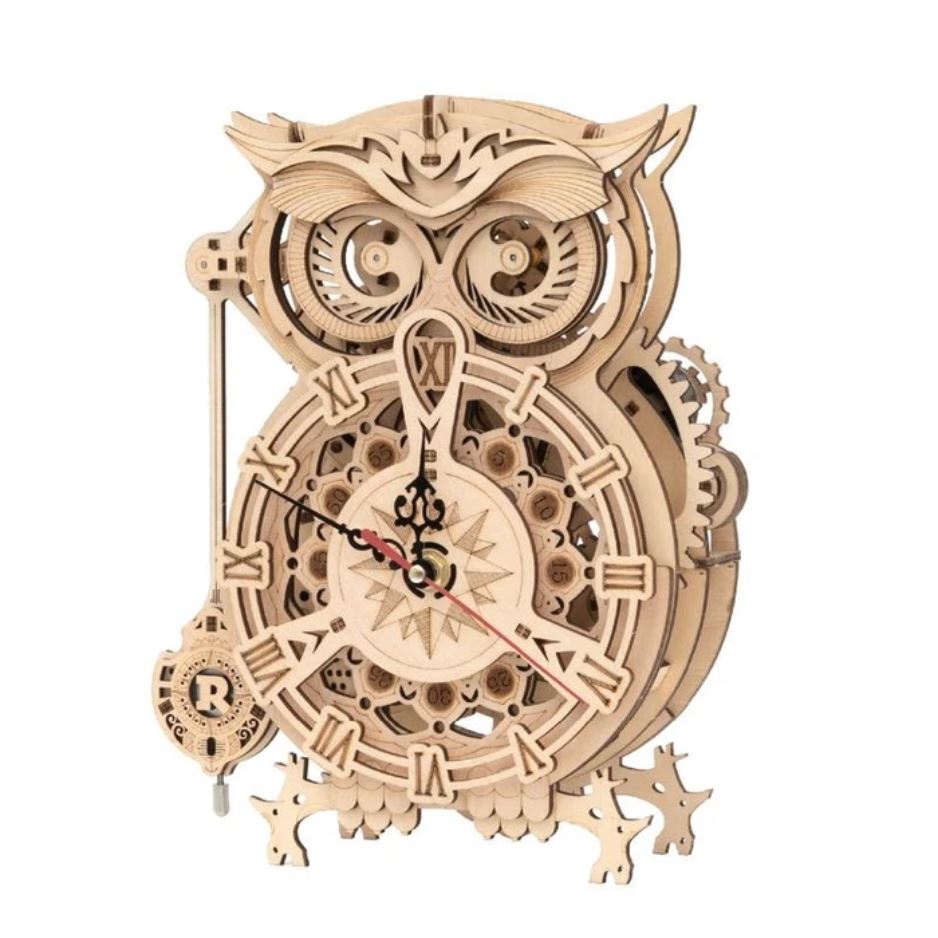 Holzbausatz - Owl Clock Eulenuhr - LK503 Holzbausatz - Owl Clock Eulenuhr - LK503