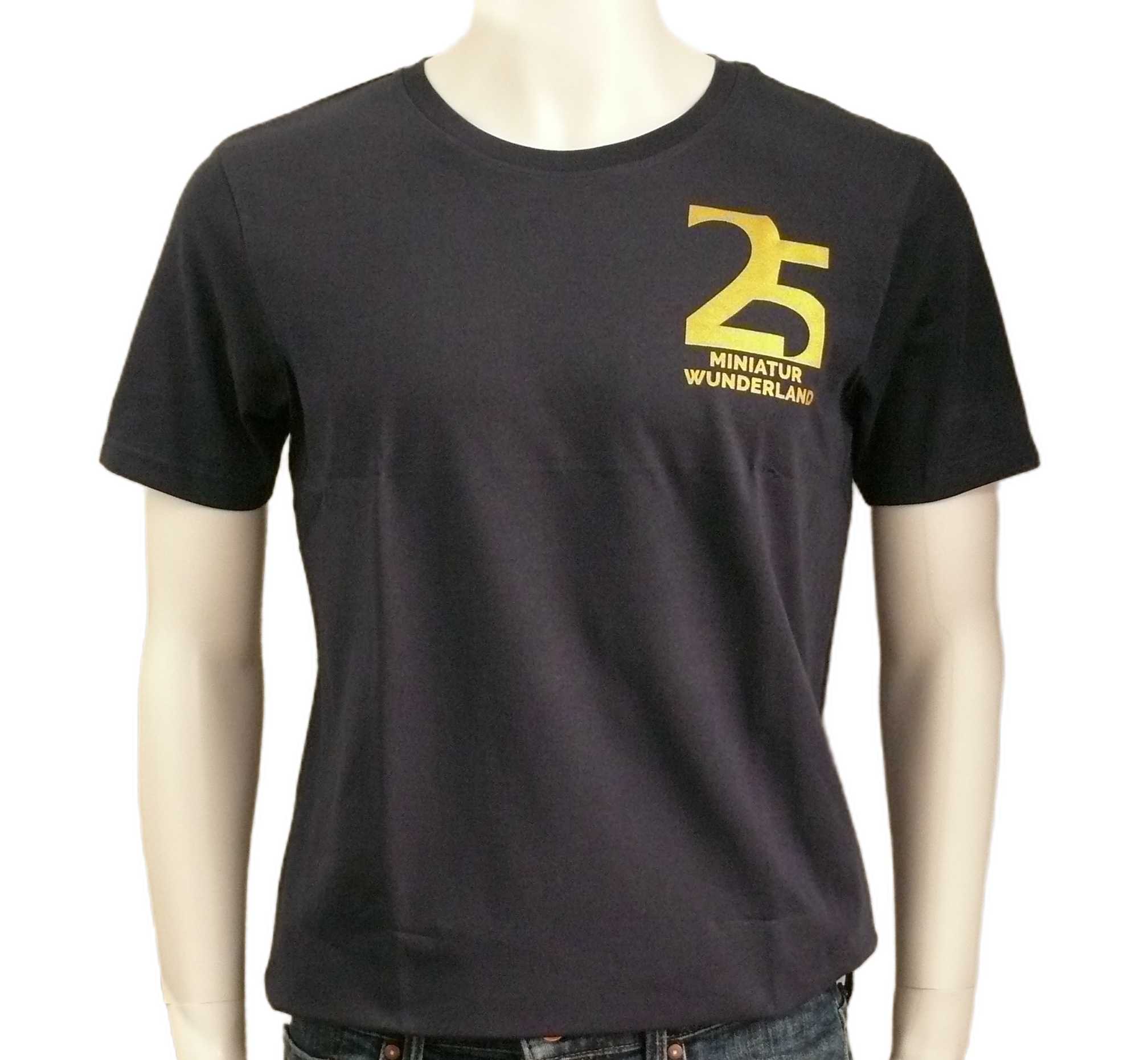 T-Shirt – 25 Years of Miniatur Wunderland – Small Anniversary Logo, Blue