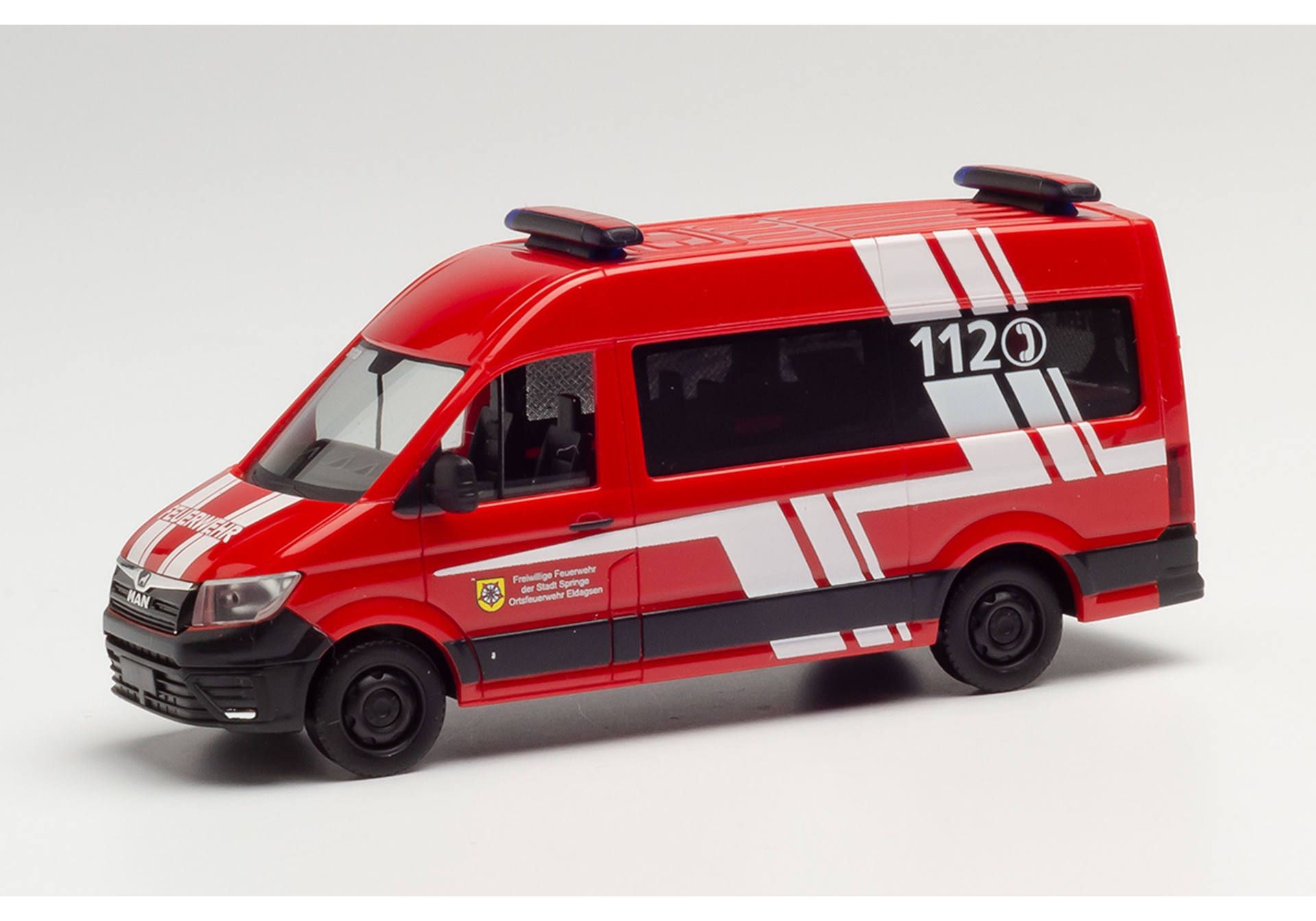 Herpa 095341 MAN TGE Bus HD Feuerwehr Springe Modellfahrzeug H0 1:87