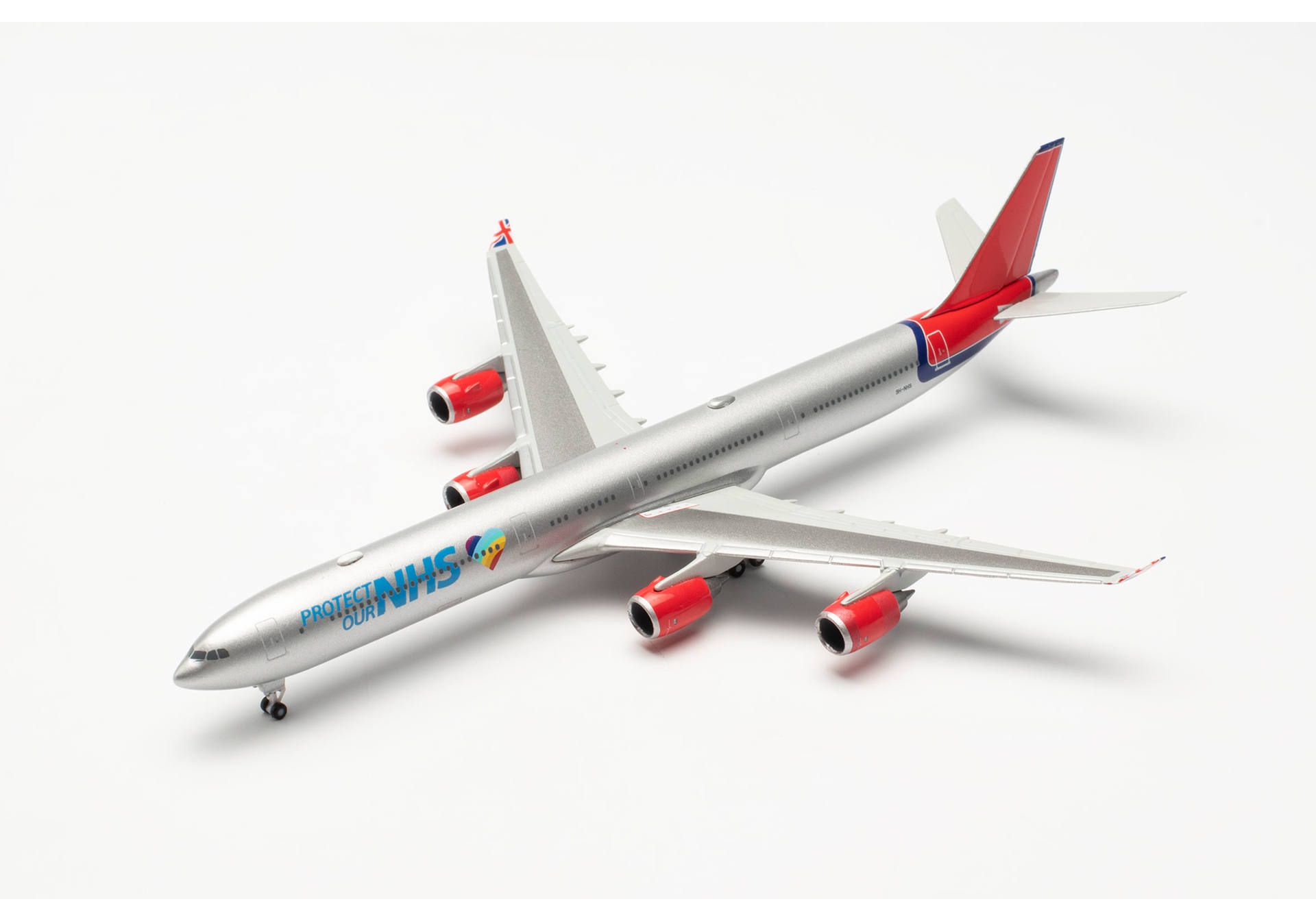 Herpa 535496 Maleth Aero Airbus A340-600 “Protect Our NHS” – 9H-NHS 1:500