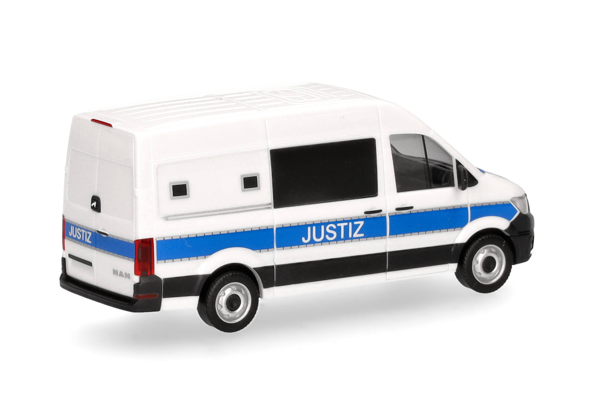 Herpa 98021 MAN TGE Kasten Hochdach Gefangenentransporter "Justiz" 1:87