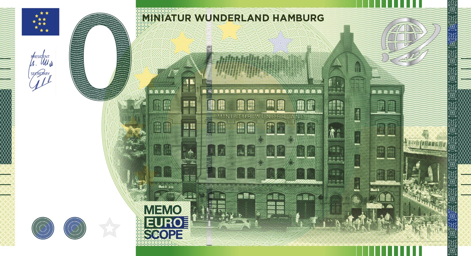 Euro souvenir note "Speicherstadt" (green)