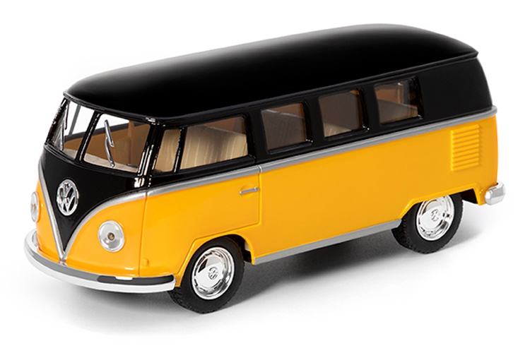 KINSMART VW T1 1962 Volkswagen klassischer Bus (Schwarzes Dach) Modellfahrzeug 1:32