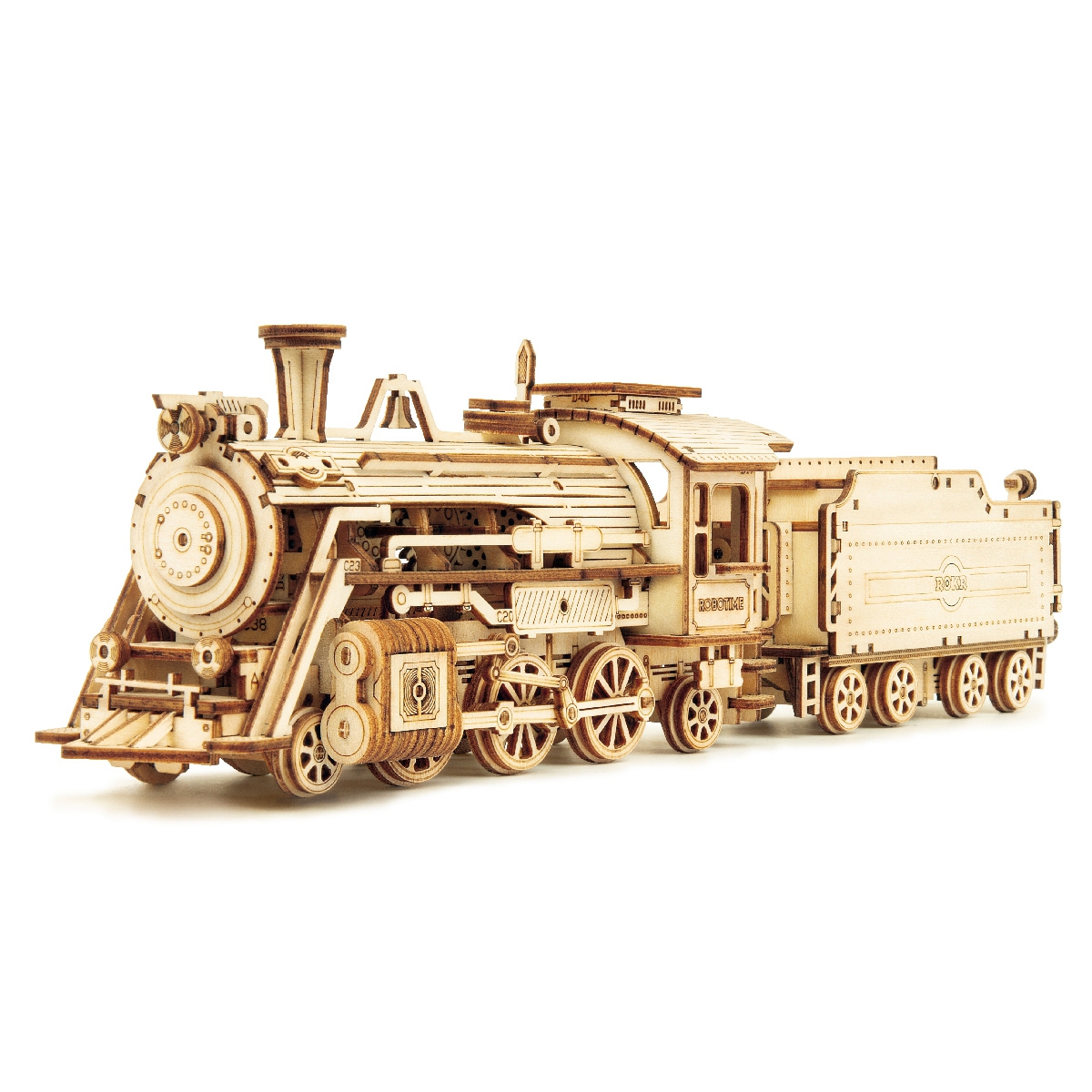 Holzbausatz - ROKR Robotime -Lokomotive mit Tender - MC501