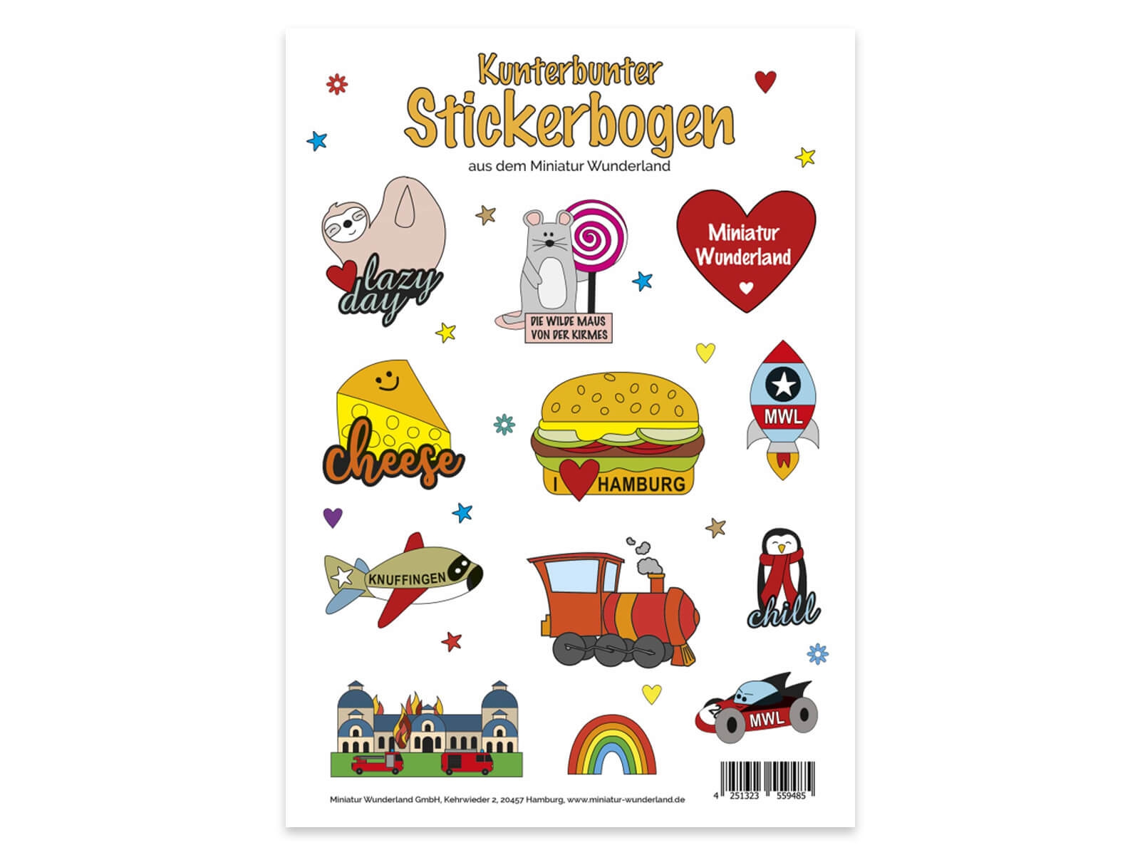 Miniatur Wunderland - Kunterbunter Stickerbogen