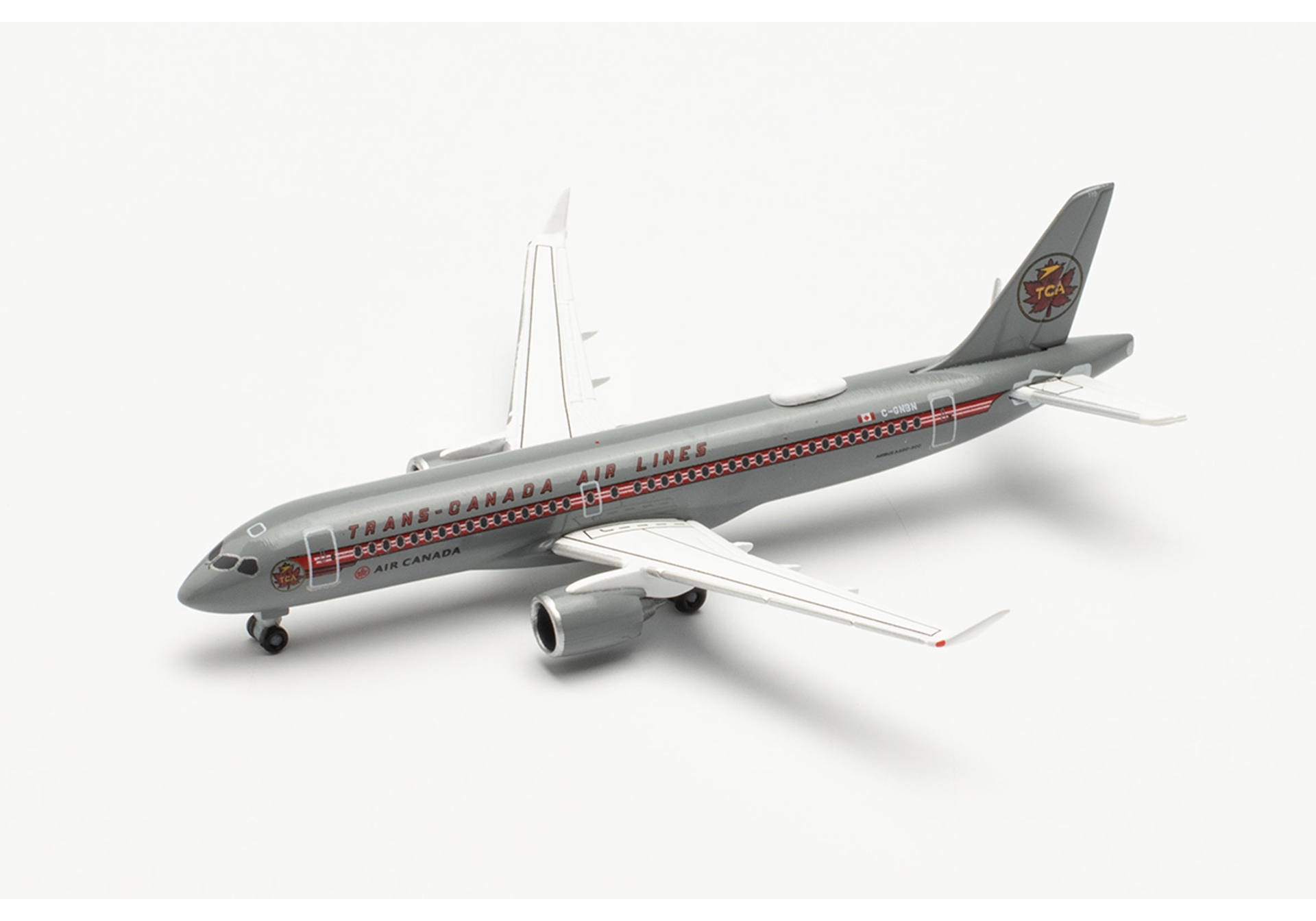 Herpa Wings 536158 Air Canada Airbus A220-300 Trans Canada Air Lines "Retro Livery" Modellflugzeug 1:500