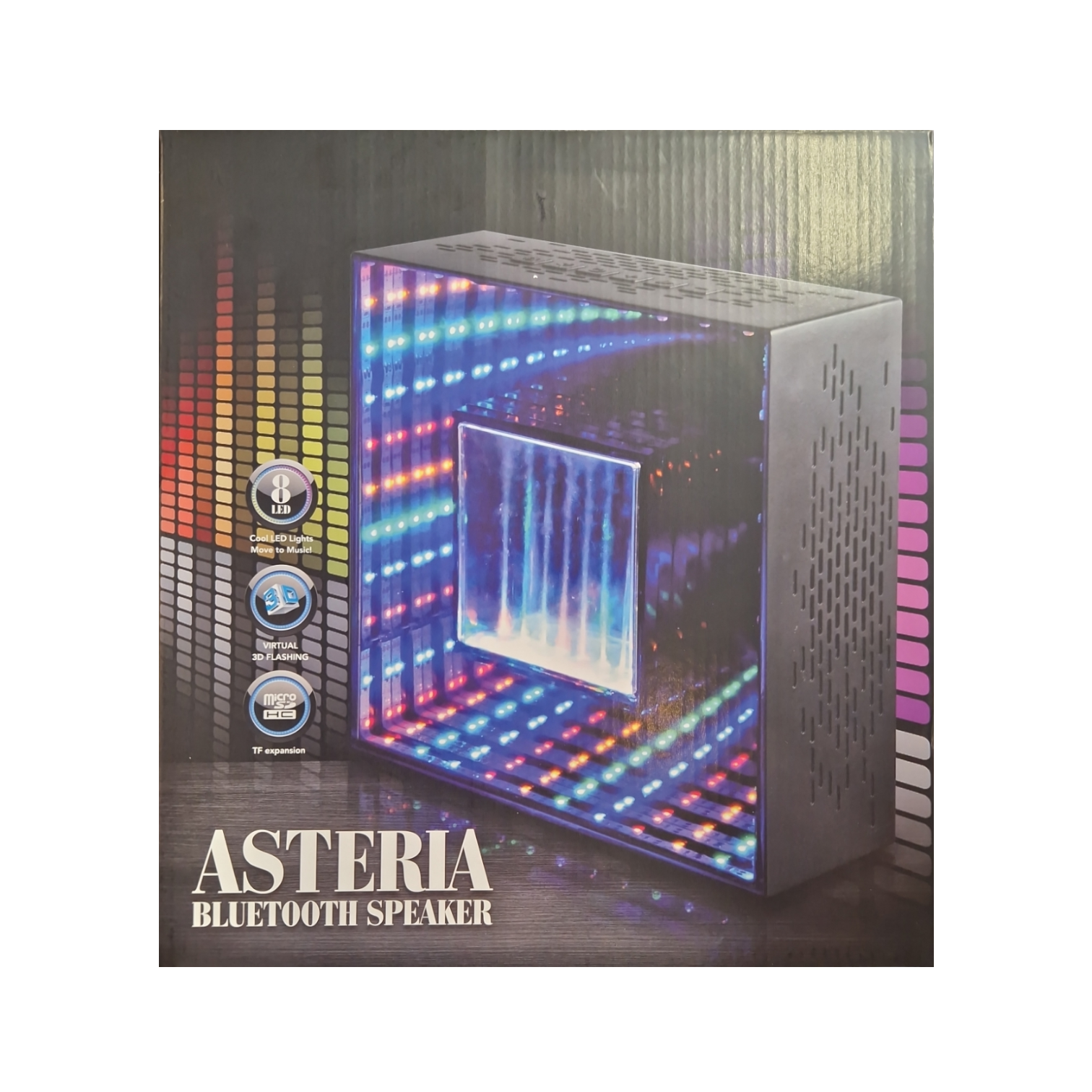 ASTERIA Bluetooth Speaker LED Lights 3D Virtual Flashing Musikbox