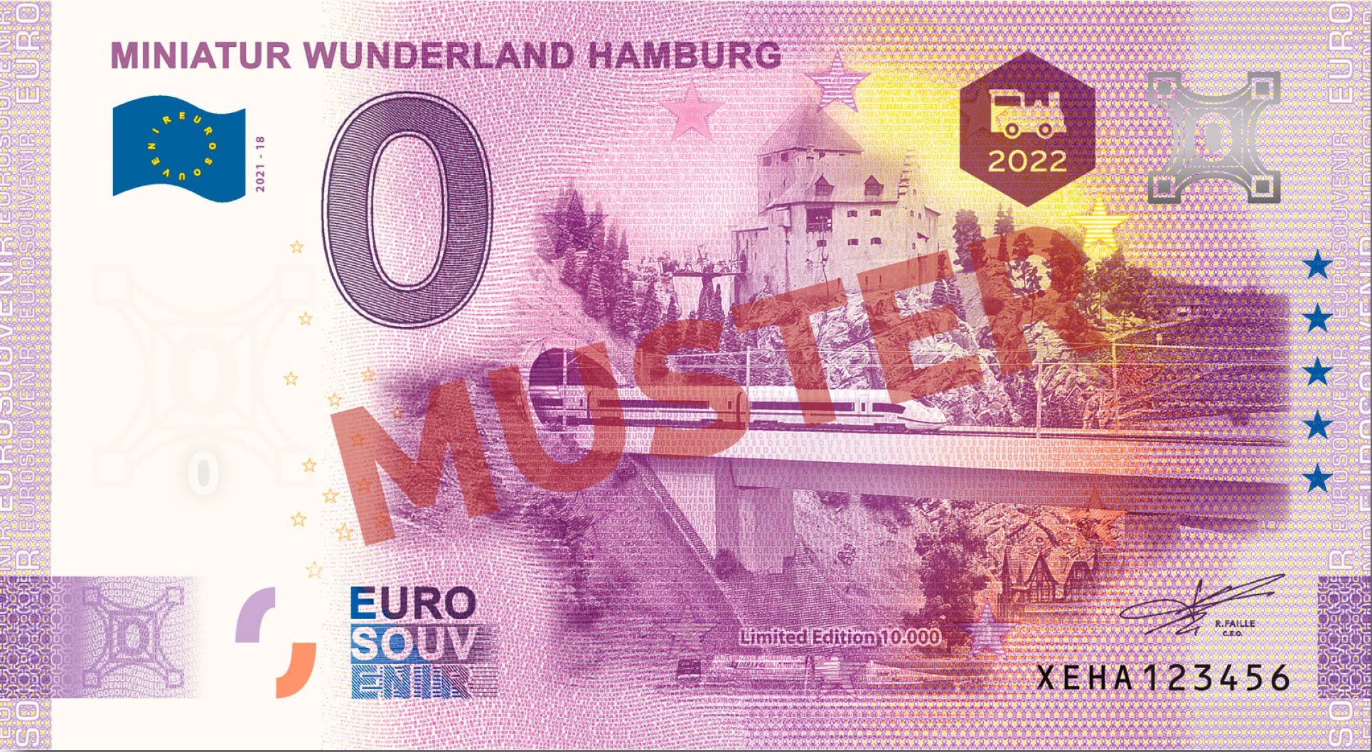 Euro-Souvenirschein Motiv "Burg Hartenstein" (2022-18.2) Anniversary-Edition