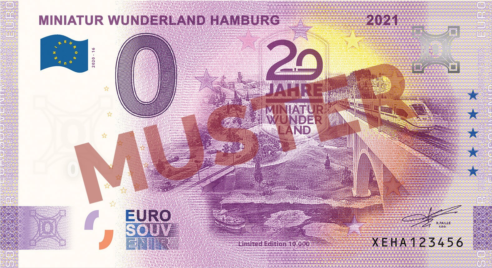 Euro-Souvenirschein Motiv "Maintalbrücke" (2021-16.2) Anniversary-Edition
