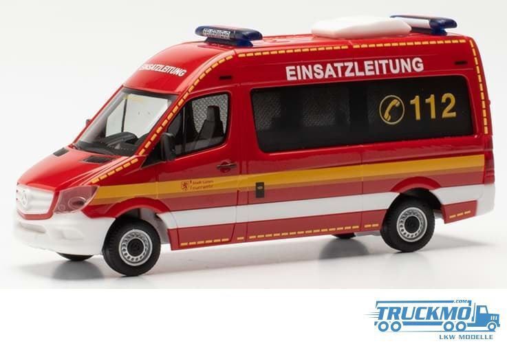 Herpa 953238 MB Sprinter 13 Bus "Feuerwehr Lünen" Modellfahrzeug H0 1:87