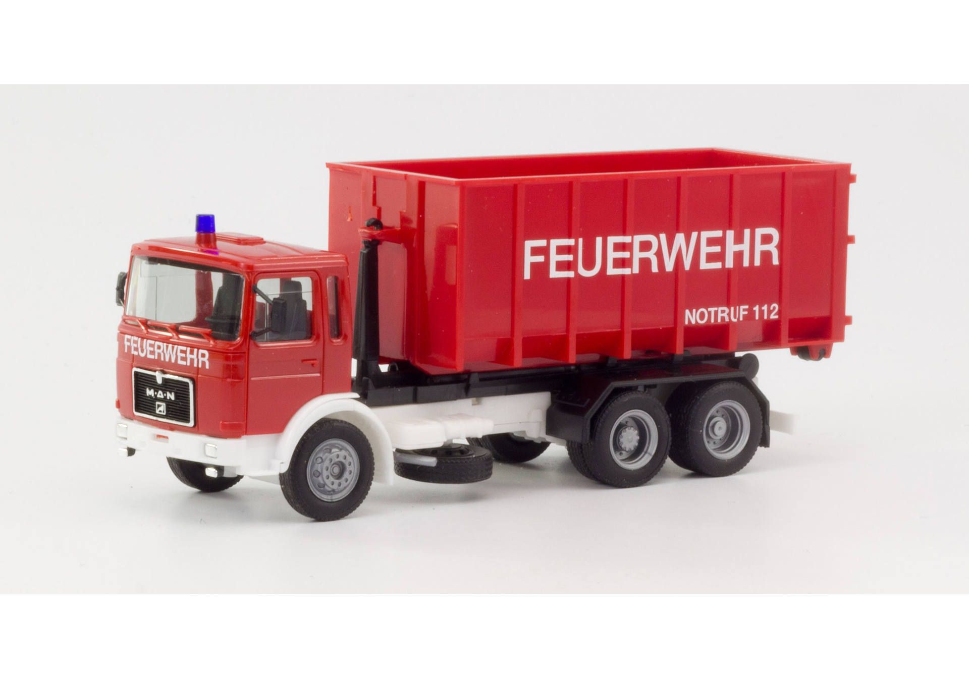 Herpa 310963 MAN F8 Abrollcontainer-LKW "Feuerwehr"