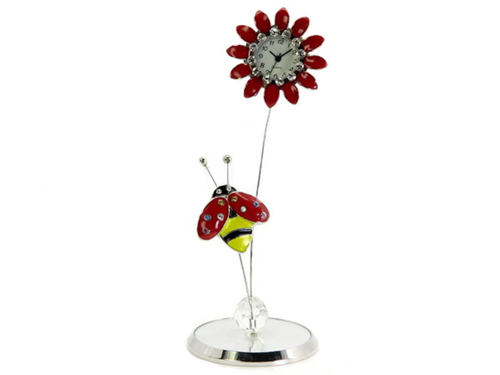 Miniatur-Uhr Blume mit Biene