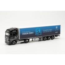 Herpa 948388 Iveco S-Way LNG Koffer-Sattelzug "Zureck / Vision Zero" Modellfahrzeug H0 1:87