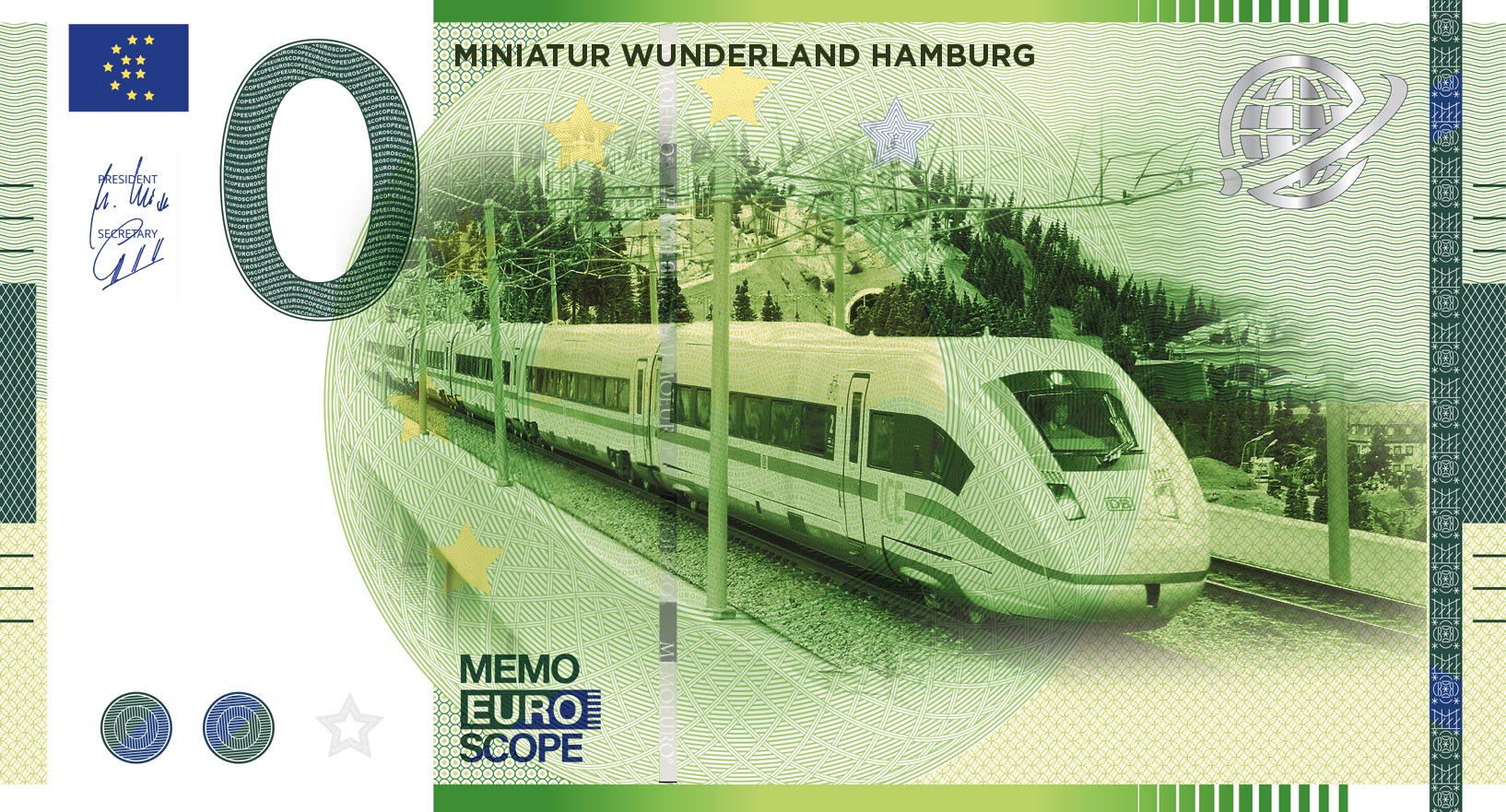 Euro souvenir note "ICE" (green)