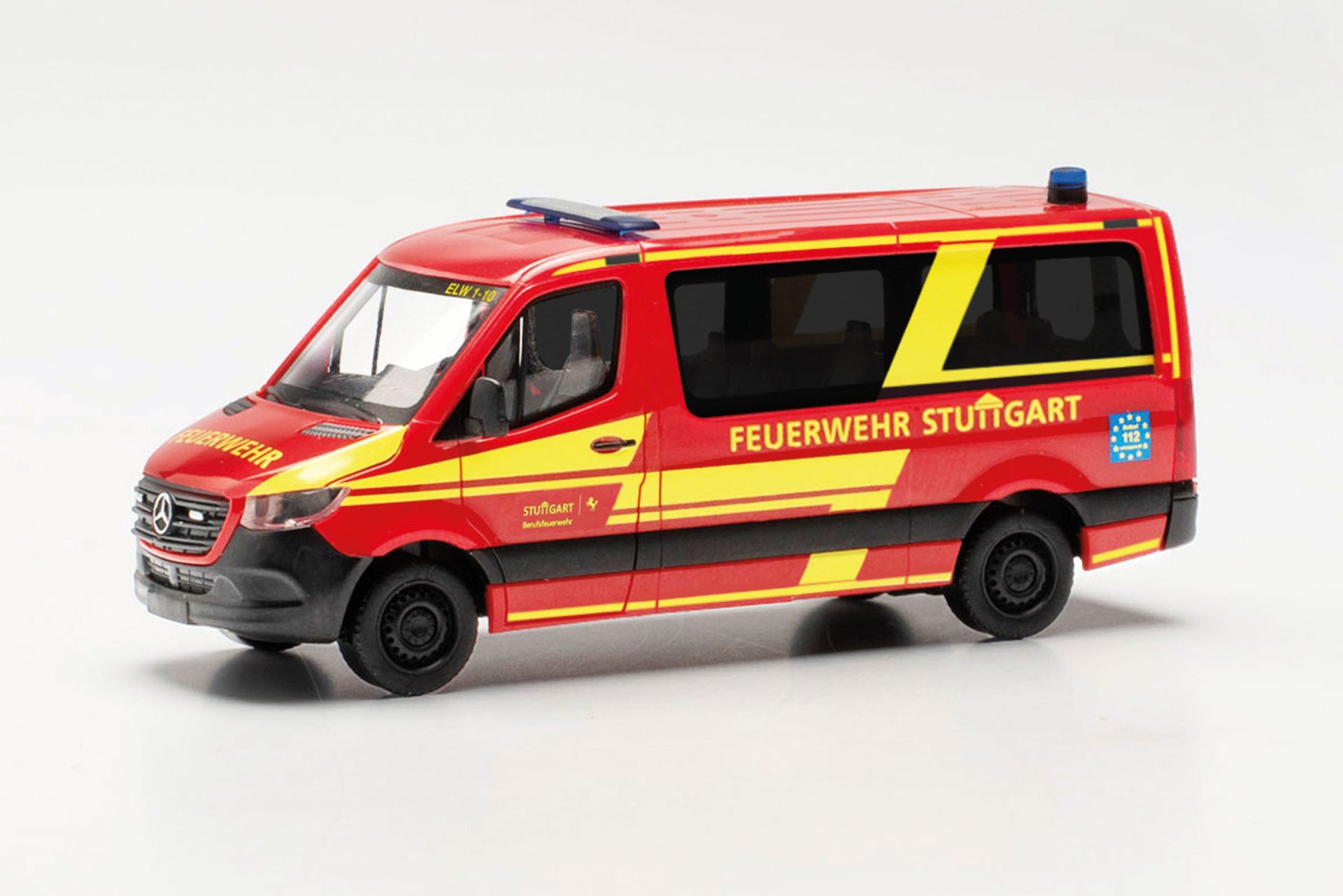 Herpa 097345 MB Sprinter 18 Bus Flachdach "Branddirektion Stuttgart" Modellfahrzeug  H0 1:87