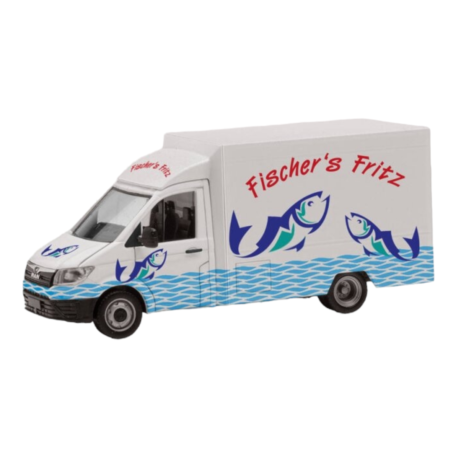 Herpa 096447 MAN TGE Food Truck "Fischer´s Fritz" Modellfahrzeug H0 1:87