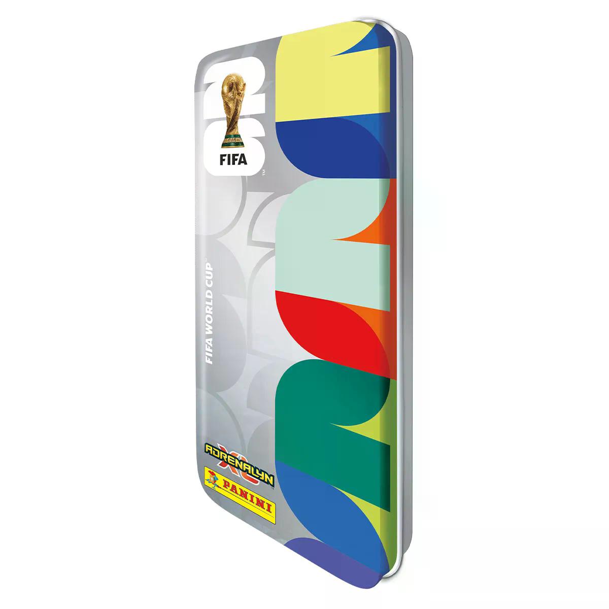 Panini WM 2026 Adrenalyn XL PENCIL TIN (4 Packs + 2 Legends)