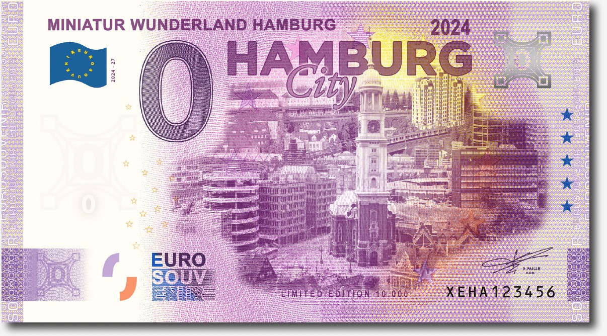 Euro-Souvenirschein Motiv "Hamburg City" (2024-27)